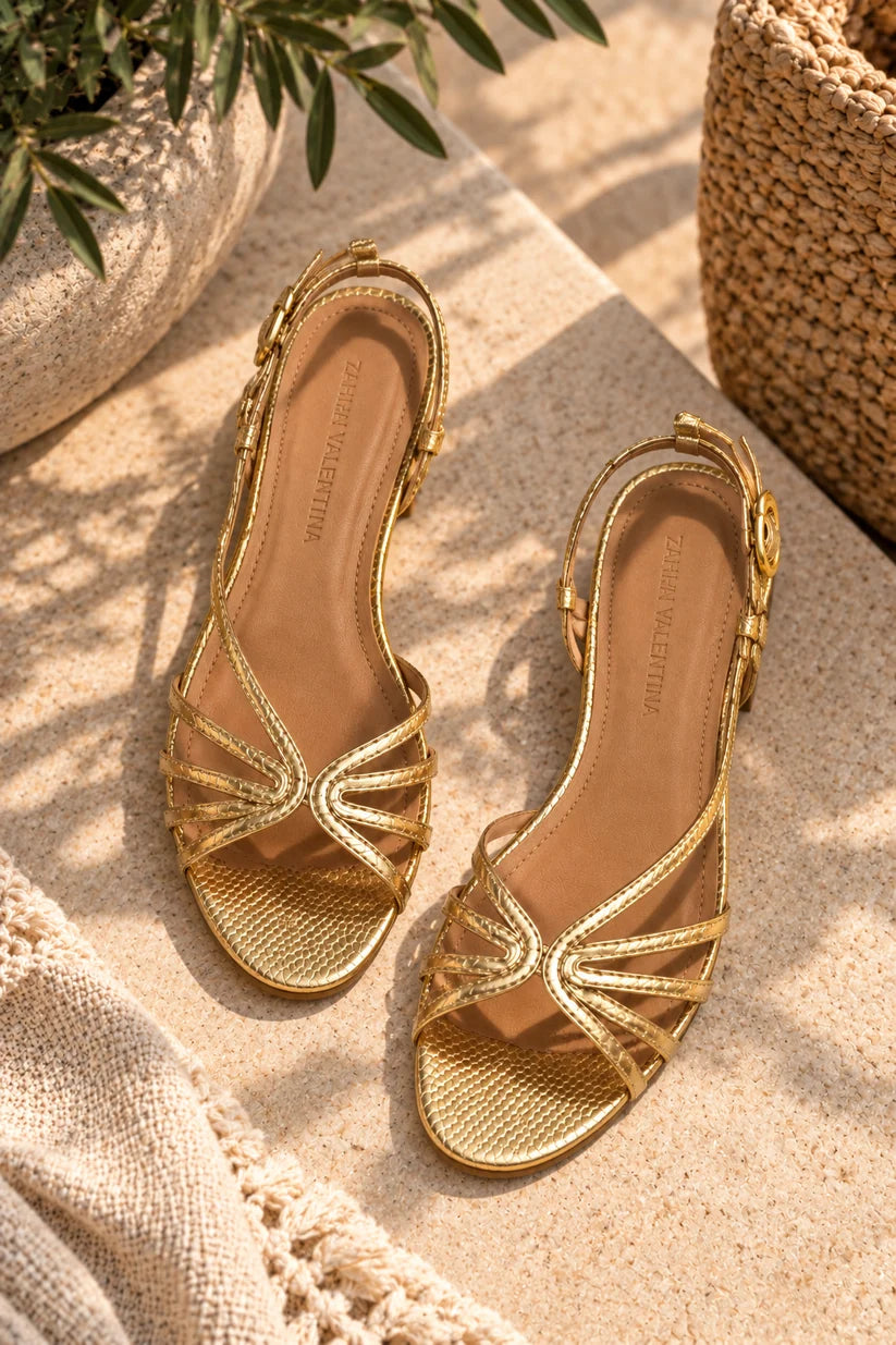 SANDALIAS ISABELA - EDICIÓN MARIPOSA DORADA